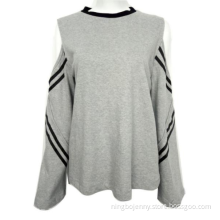 Women's striped top with off-the-shoulder